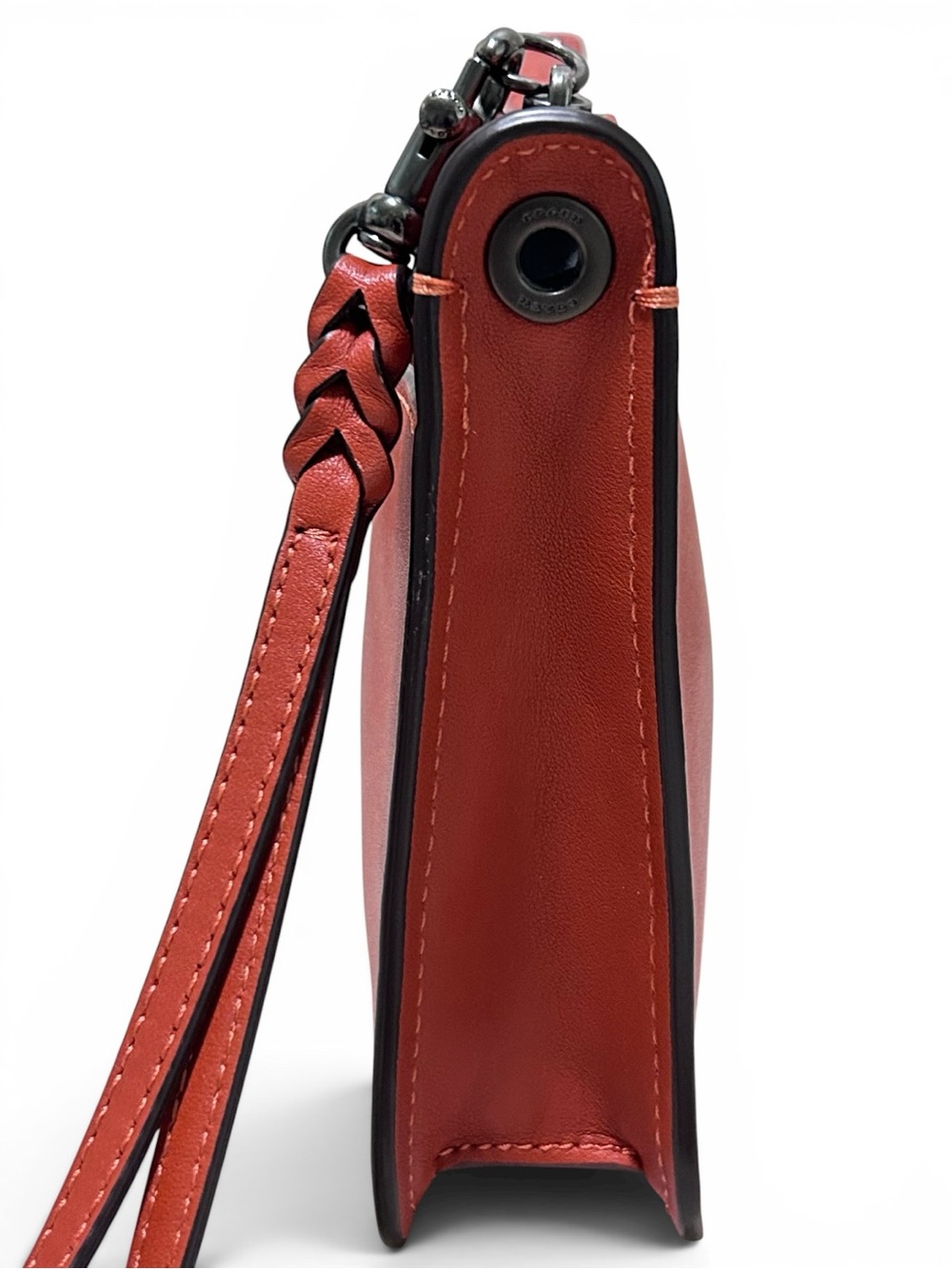 COACH 1941 Grommet Links Glovetanned Leather Soho XBody/Clutch in Vermillion - Picture 8 of 15